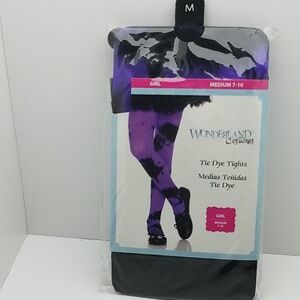 Wonderland Tights Purple & Black Tie Dyed 7-10